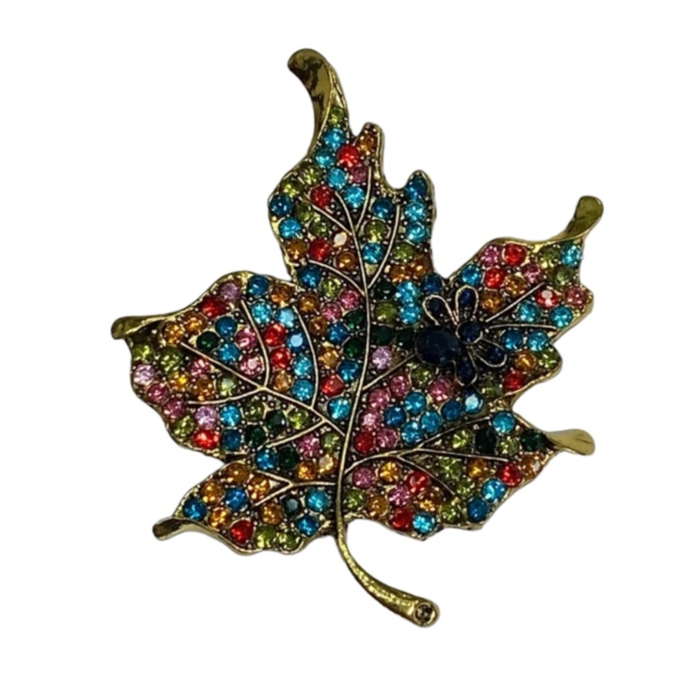 Multi Colored Maple Leaf Brooch